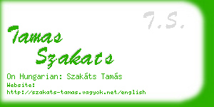 tamas szakats business card